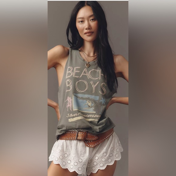 Anthropologie Tops - Letluv Anthropologie Beach Boys Graphic Muscle Tank Top small
